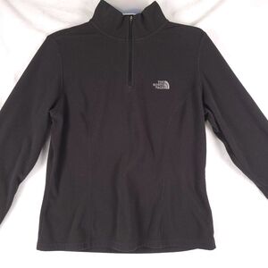 The North Face TKA 100 1/4 Zip Fleece Pullover Black Women's Medium